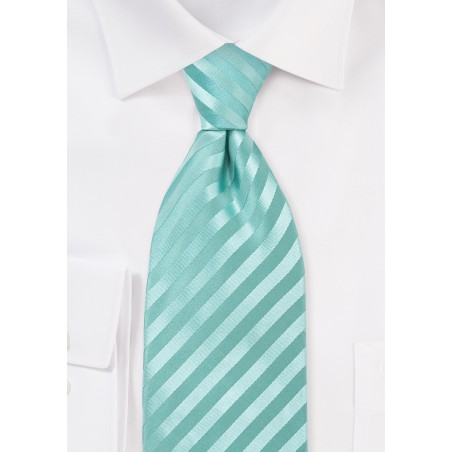 Extra Long Mens Silk Tie in Mint-Green