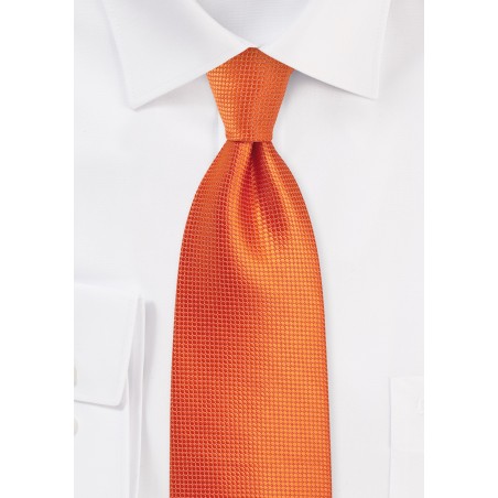 Textured Necktie in Carrot Orange