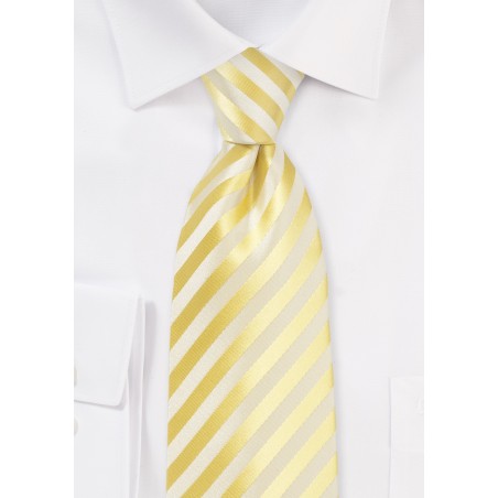Solid Striped Tie in Daffodil Yellow