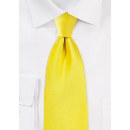 Canary Yellow Necktie in Extra Long Size