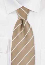 Beige Striped Tie for Kids