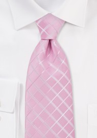 Pink Check Pattern Necktie