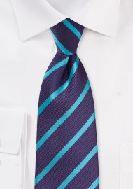 Purple and Teal Striped Tie