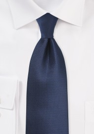 Dark Navy Textured Tie in XL