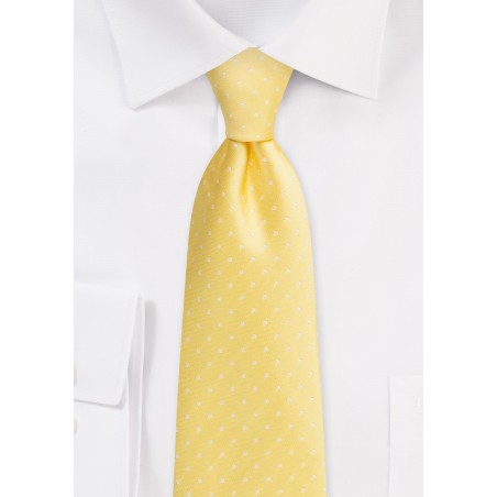 XL Length Polka Dot Tie in Dark Yellow