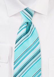 Aquamarine Blue Striped Tie