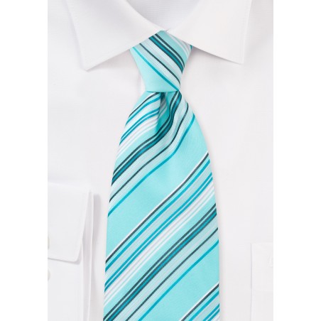 Aquamarine Blue Striped Tie