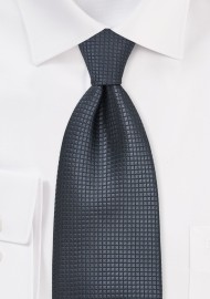 Dark Gray Silk Tie Made for Big & Tall Men