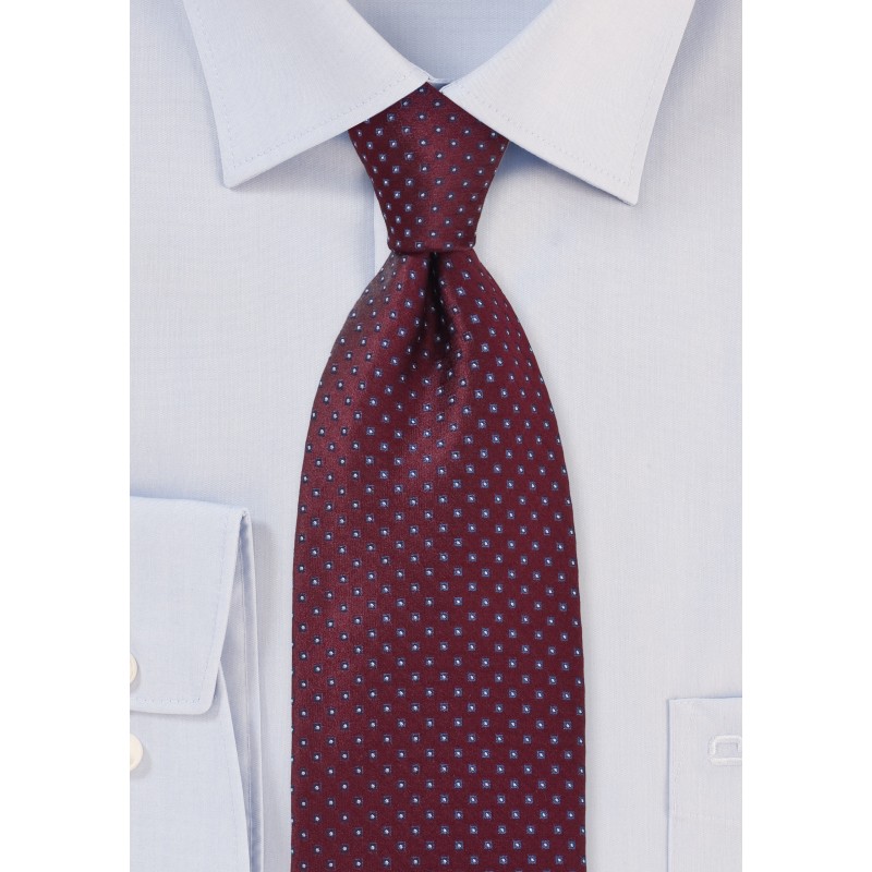 Traditional Blue and Burgundy Tie