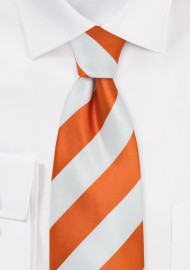 Bright Orange White Kids Tie