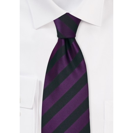 Black and Purple Striped Kids Necktie