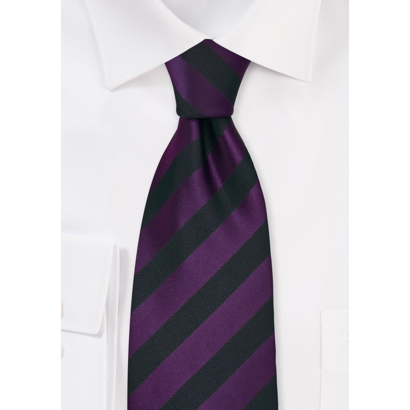 Black and Purple Striped Mens Tie