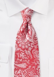Poppy Red Paisley Necktie