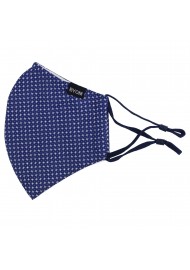 designer fabric face masks by BYOM in navy with star print flat