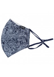 bandana paisley print face mask in cotton with filter flat
