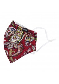 red paisley print face masks in cotton by BYOM