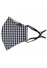 Gingham Check Cotton Mask in Black