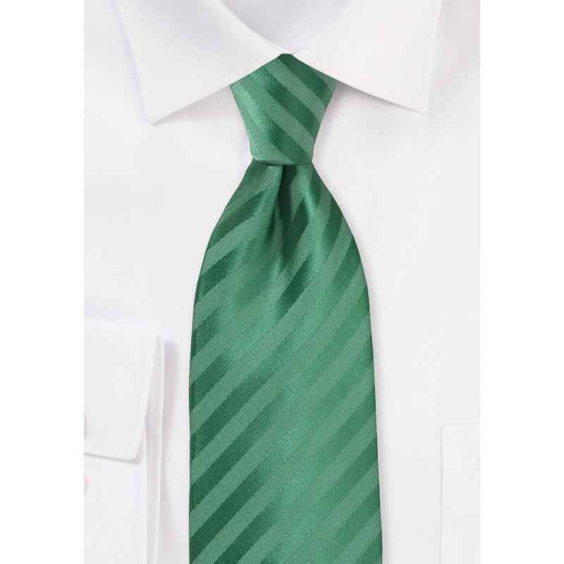 Solid Striped Tie in Pine Green