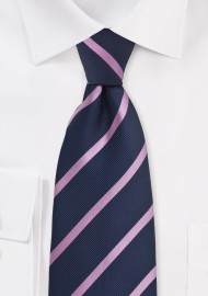 Dark Eggplant and Pink Striped Tie