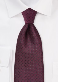 Burgundy and Black Patterned Tie