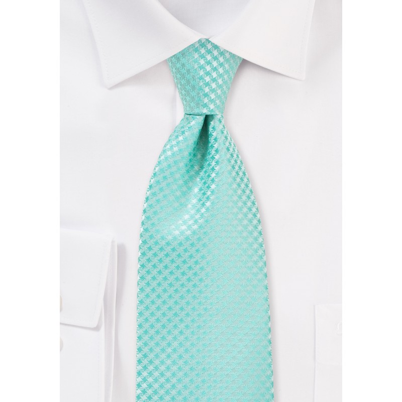 Micro Check Tie in Pool Blue