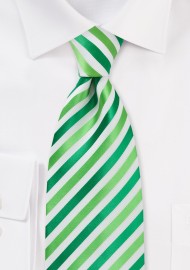 Grass Green and White Tie