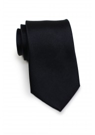 Solid Black Silk Necktie