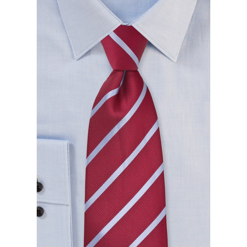 Red and Grey Striped Tie
