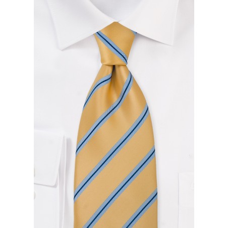Striped Tie in Yellow and Blue