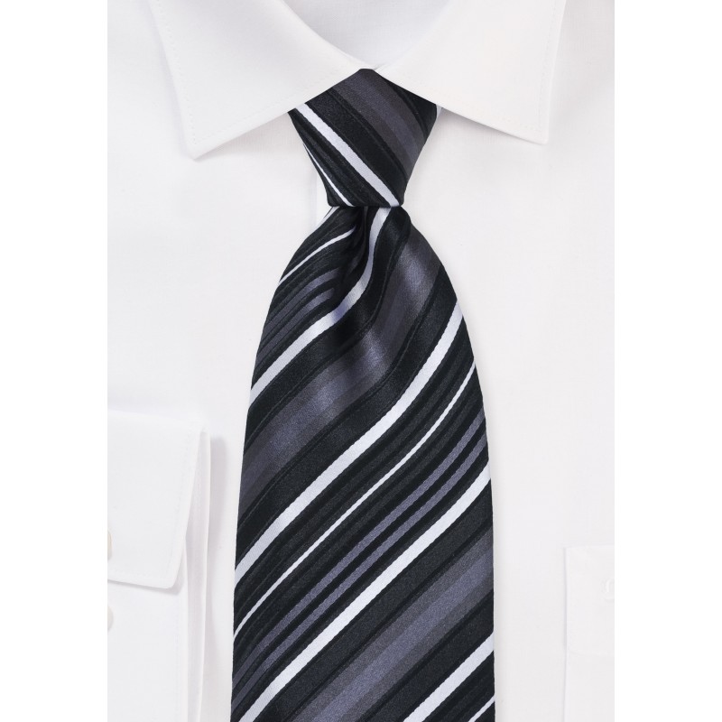 Striped Tie in Black and Whites