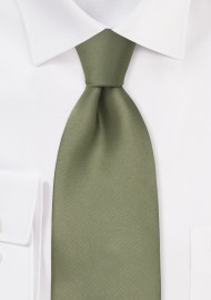 Dark Sage Green Silk Tie in XL