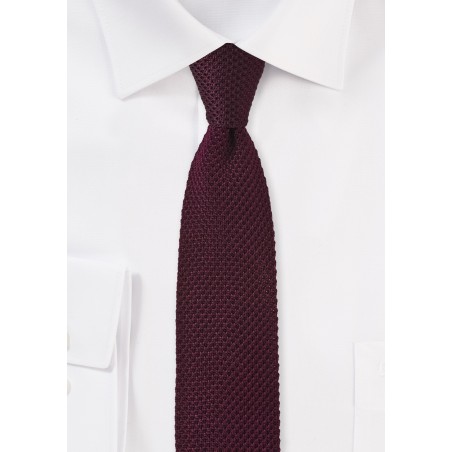 Skinny Knit Tie in Rosewood