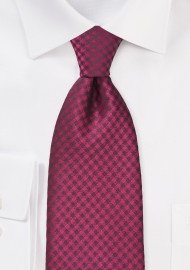 Guava Pink Gingham Patterned Tie