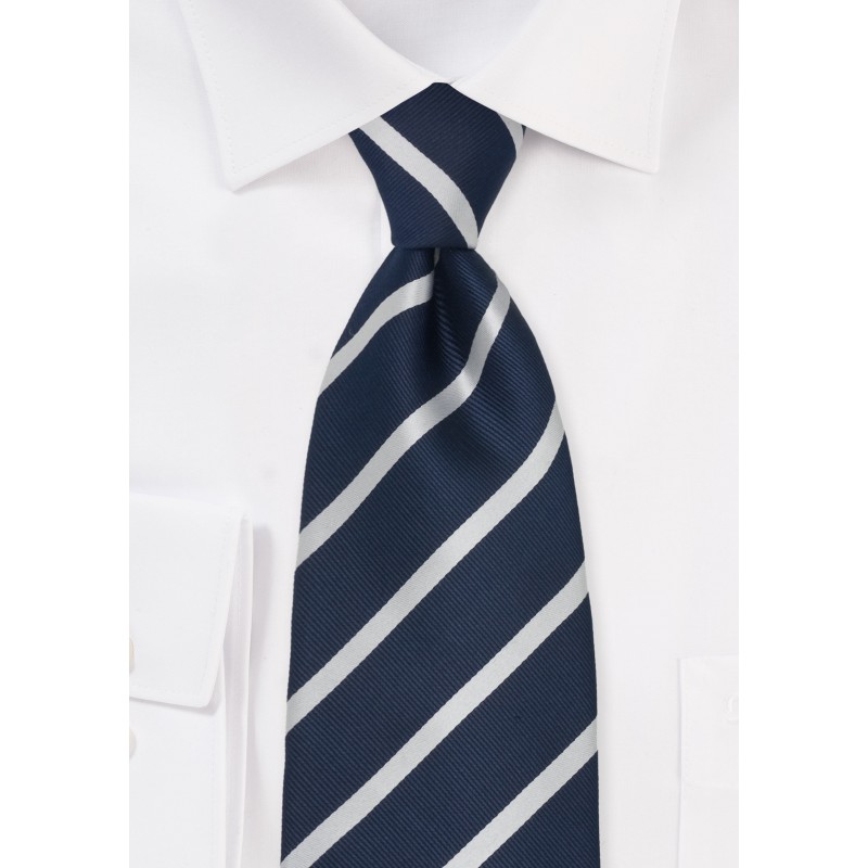 Classy Kids Tie in Navy and Silver