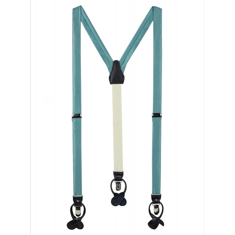Teal Colored Fabric Suspenders