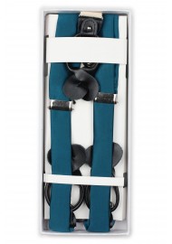 Dark Teal Blue Dress Suspenders in Box