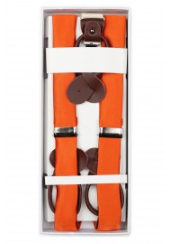 Persimmon Orange Fabric Suspenders in Box
