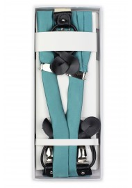 Teal Colored Fabric Suspenders in Box