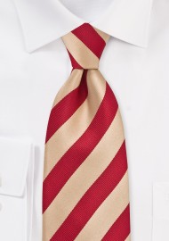 Gold and Red Striped Tie