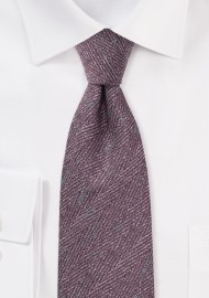 Herringbone Wool Tie in Winter Grape