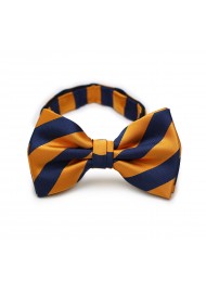 Orange and Navy Striped Bow Tie