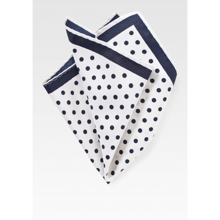 White and Navy Blue Pocket Square