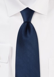 Dark Navy Silk Tie in XL Length