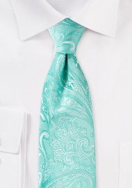 Wedding Paisley Tie in Aqua