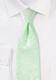 Seafoam Green Paisley Tie in XL