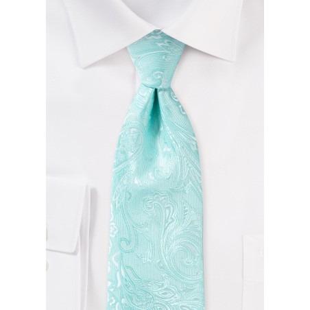 Paisley Tie for Kids in Robins Egg Blue