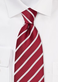 Classic Red and White Striped Kids Tie