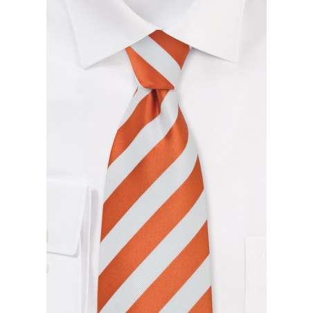 Safety Orange Striped Tie