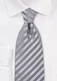 Silver-Gray Silk Tie for Kids