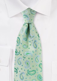 Pistachio Green Paisley Tie